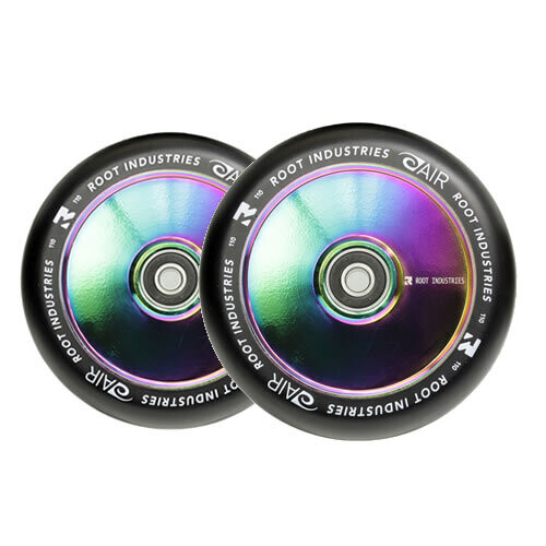 Root Air White Pro Scooter Wheels - 110mm -Black/Rocket Fuel (2)