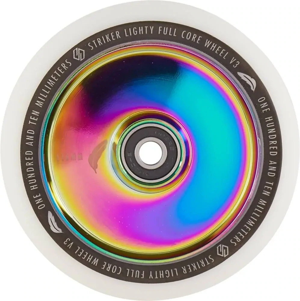 Striker Lighty Full Core V3 White Pro Scooter Wheel Rainbow (1)