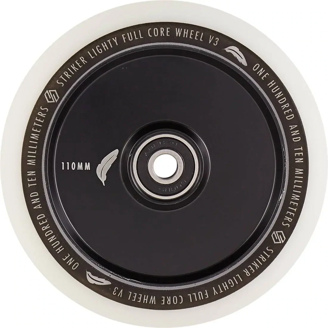 Striker Lighty Full Core V3 White Pro Scooter Wheel Black (1)