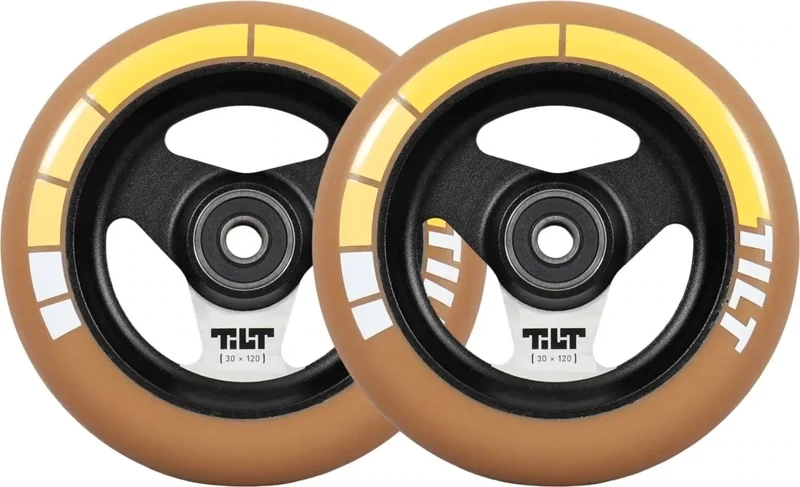 Tilt Stage I Wide Pro Scooter Wheels 120mm Gold Stripe (2)