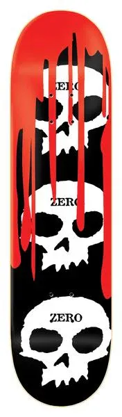 Zero 3 Skull Blood Black White Red 7.25" Deck