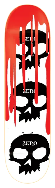 Zero 3 Skull Blood White/Black Red 7.875" Deck