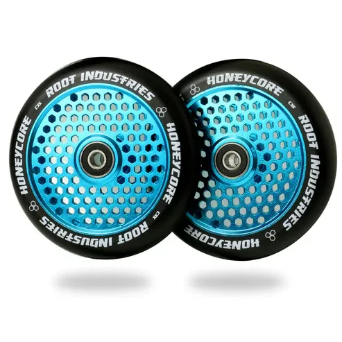 Root Industries HoneyCore 120mm Wheels - Black/Sky blue