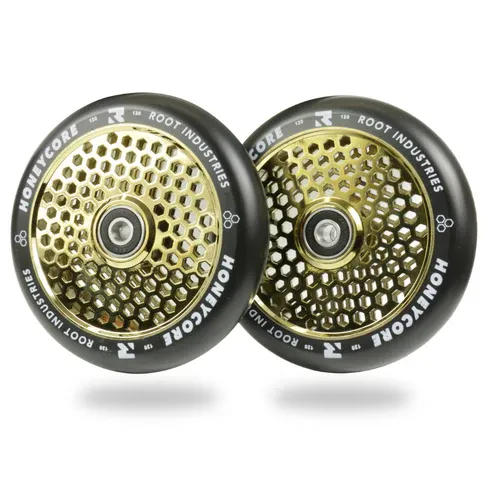 Root Industries HoneyCore 120mm Wheels - Black/Gold Root Industries HoneyCore 120mm Wheels - Black/Gold