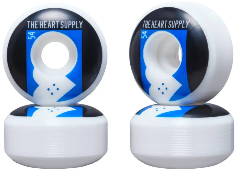 Heart Supply Even 99A Skateboard Wheels Blue 54mm (4) Heart Supply Even 99A Skateboard Wheels Blue 54mm (4)