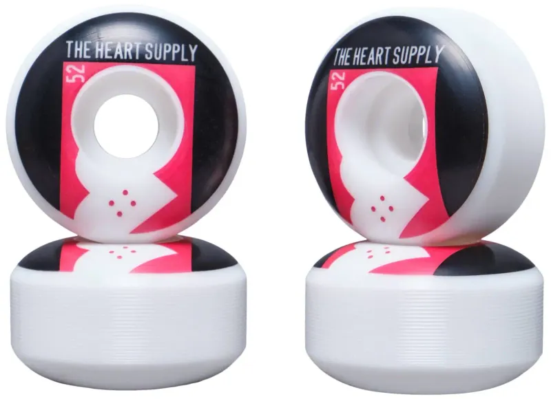 Heart Supply Even 99A Skateboard Wheels Red 52mm (4) Heart Supply Even 99A Skateboard Wheels Red 52mm (4)