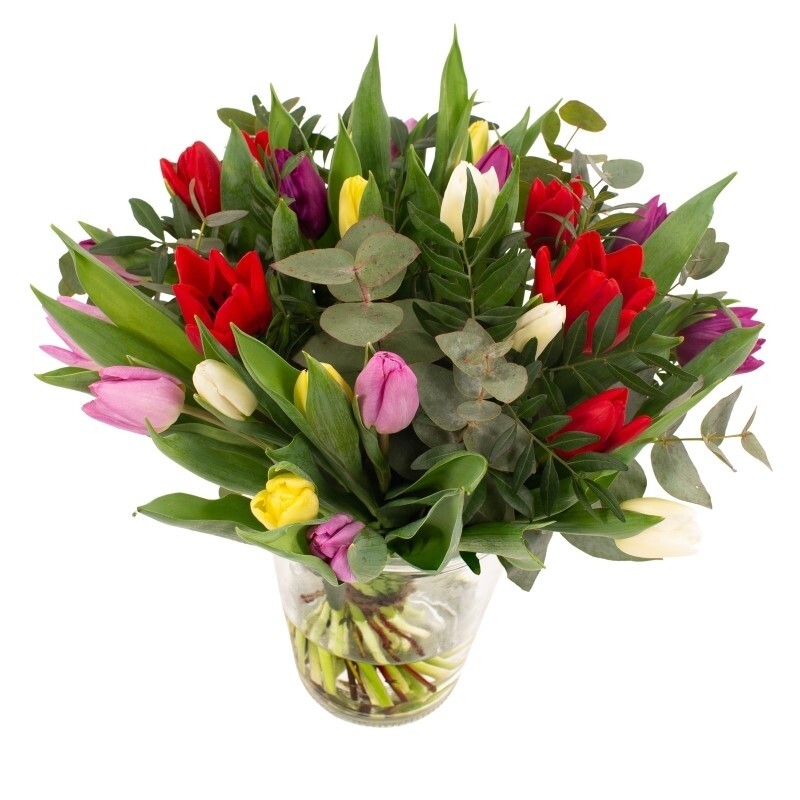 Bont boeket tulpen