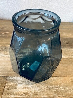 Vase aus receycletem Glas, rauchblau