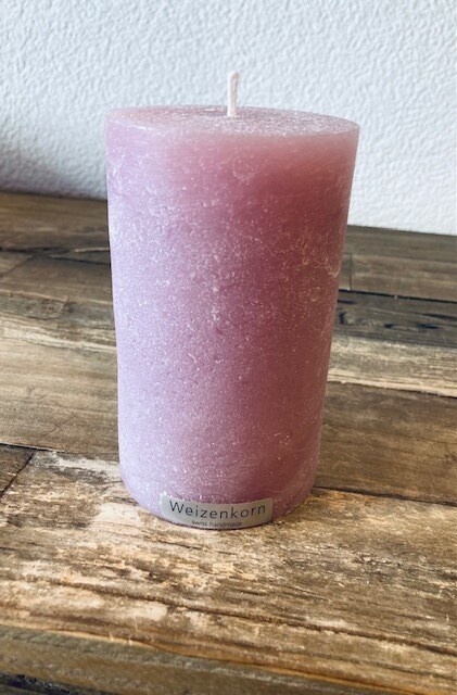 Weizenkorn Kerze &quot;greyrosé&quot;in versch. Farben und Grössen erhältlich