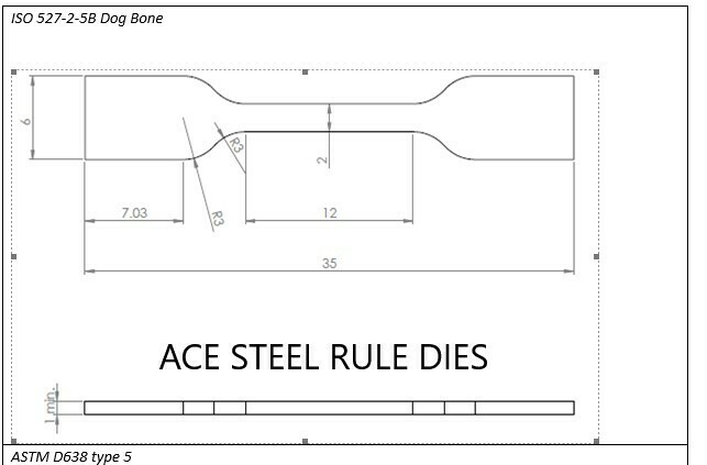 ISO 527-2-5B  SPECIMEN TENSILE CUTTING DIE
