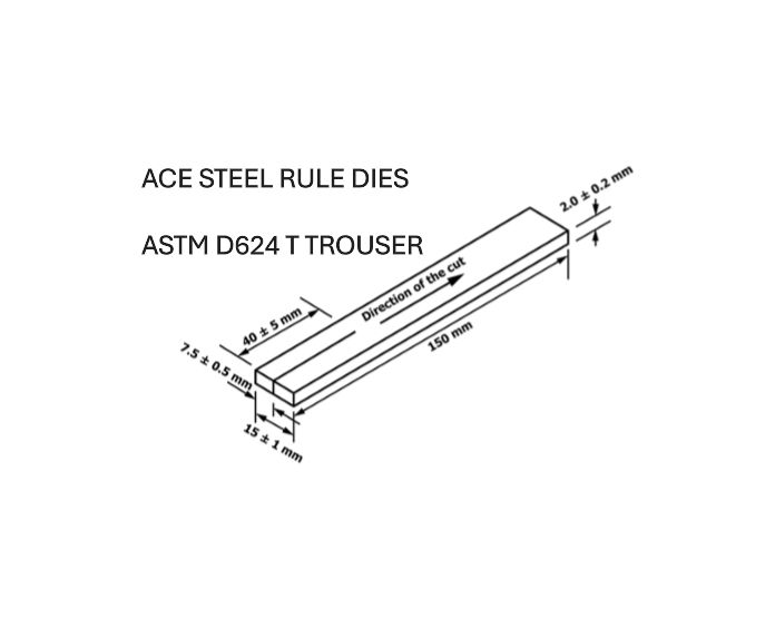 ASTM D624 T  TROUSER TEAR Die Dogbone Specimen Sample Cutting Die. In Stock