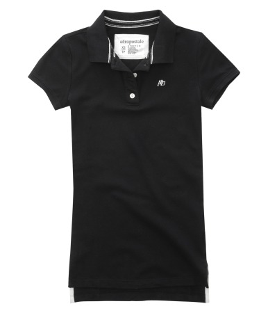 Blusa Tipo Polo Negra Aeropostal