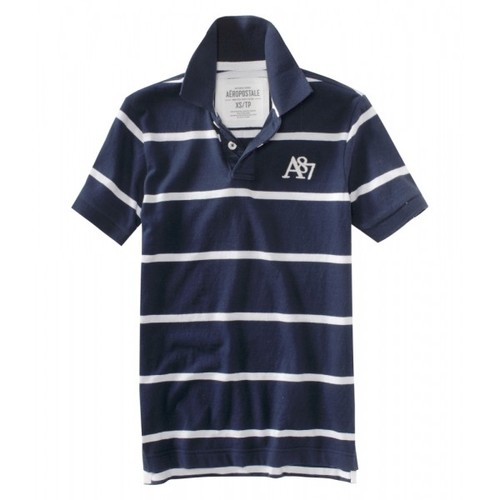 Camisa Tipo Polo Azul Rayas Aeropostal