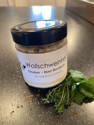 Griebenschmalz vom Wollschwein im Glas