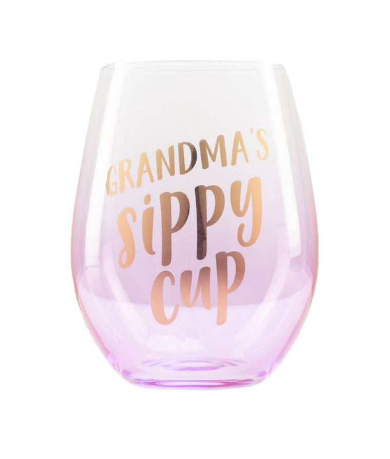 Grandma's Sippy Cup Wine Glass