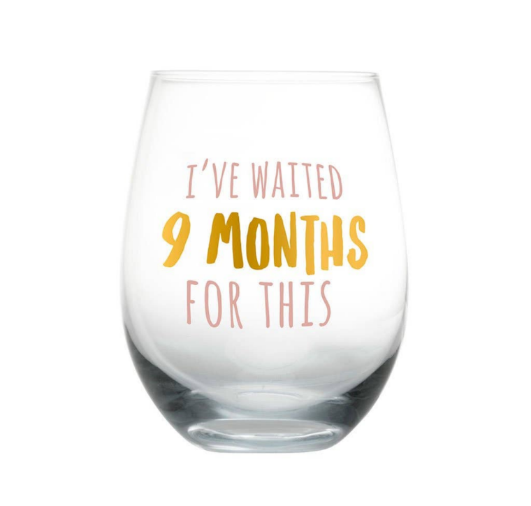 9 Months Wine Glass