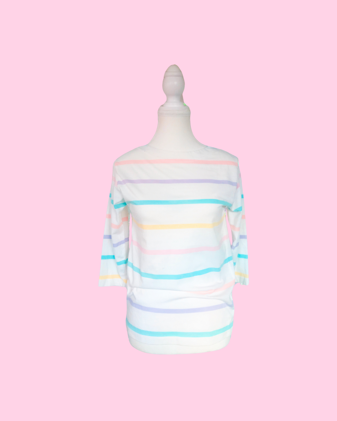 Vintage ESPRIT SPORT Top with Pastel Stripes Size M