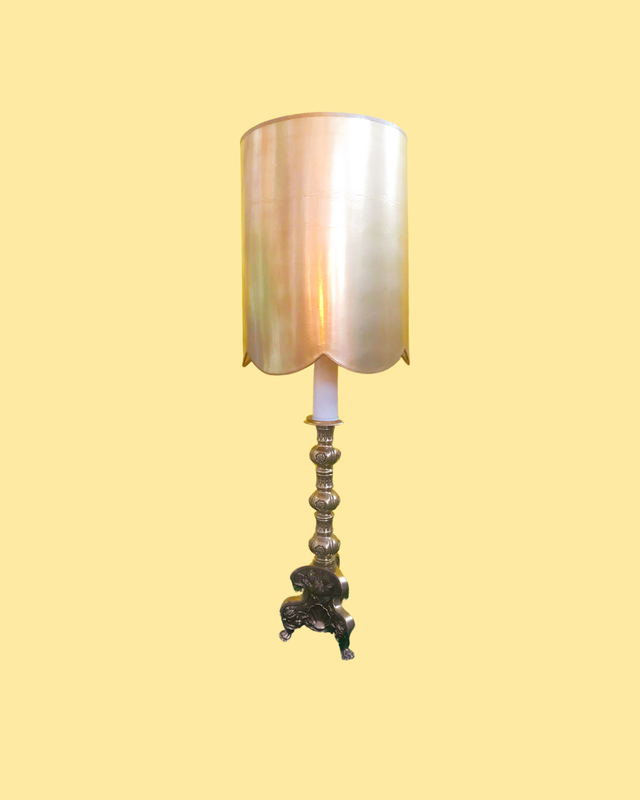 vintage Gold Buffet Scalloped Lamp