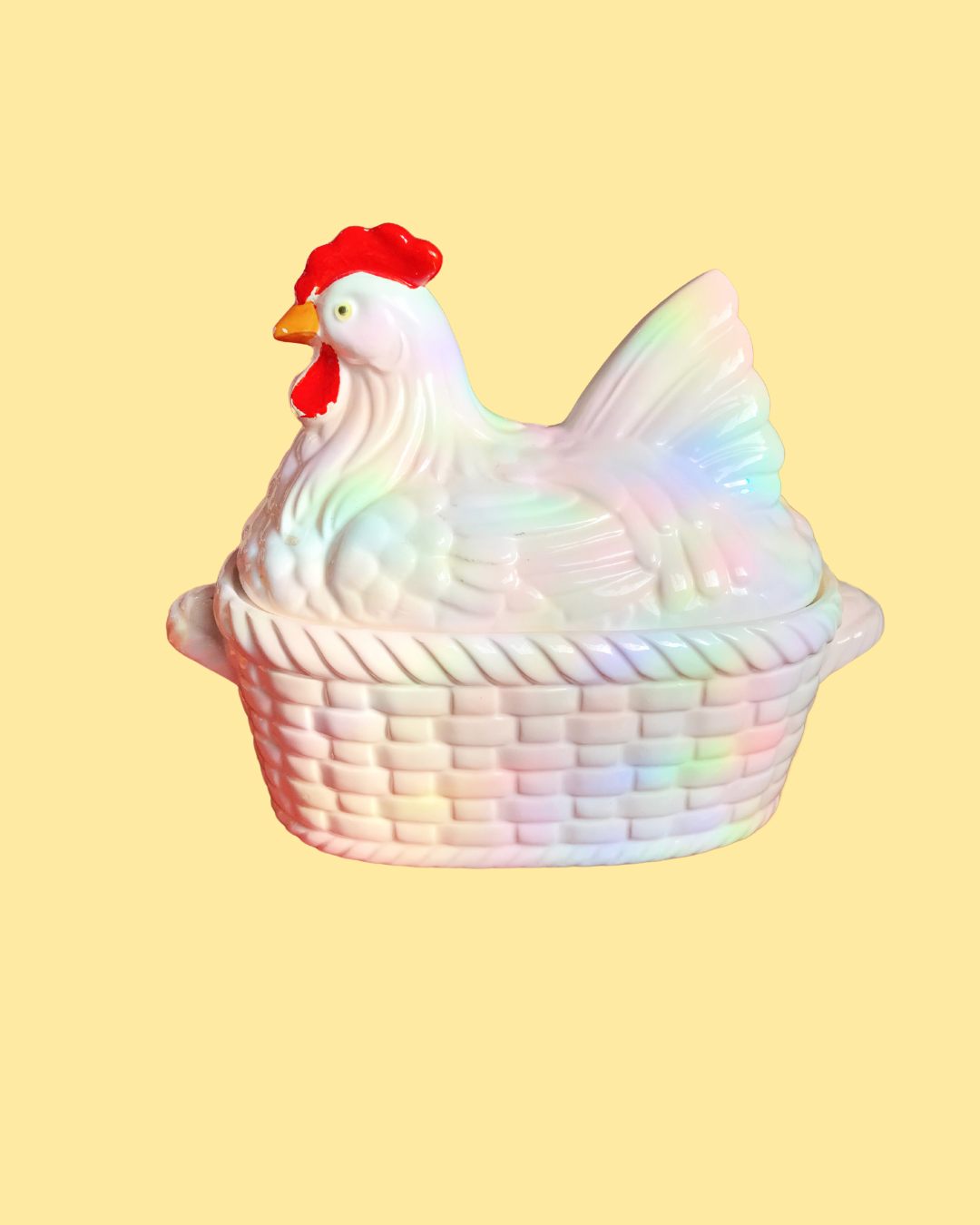 Vintage Rooster Ceramic Dish with Lid Made In Japan