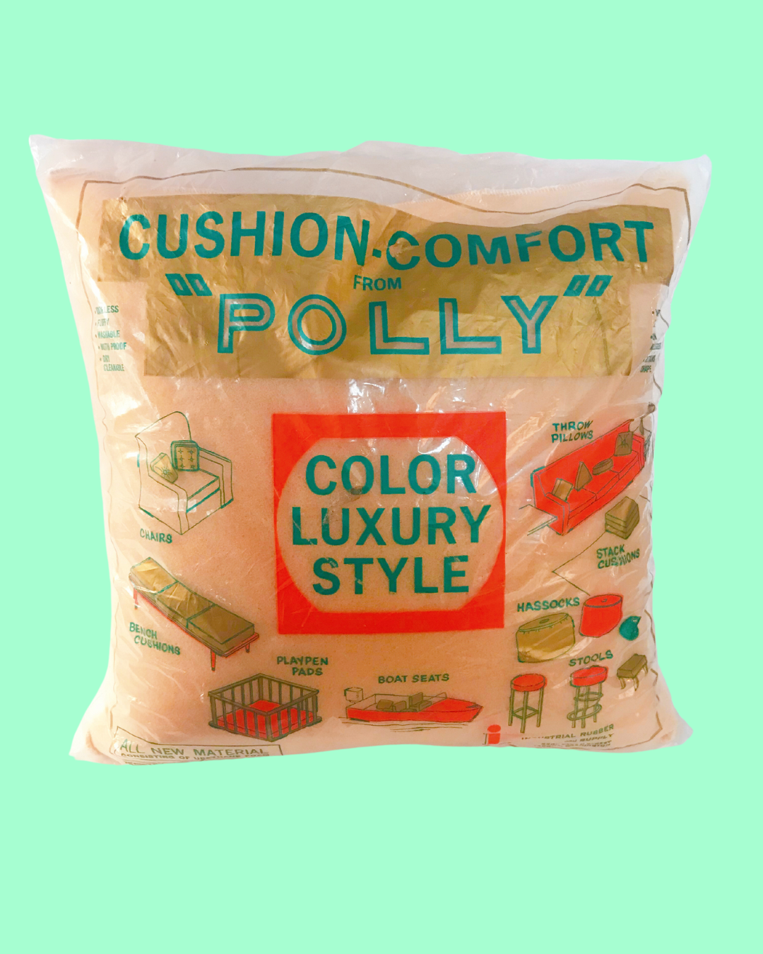 Vintage Cushion-Comfort from &quot;Polly&quot; Cushion Insert 12 Inches x 12 Inches