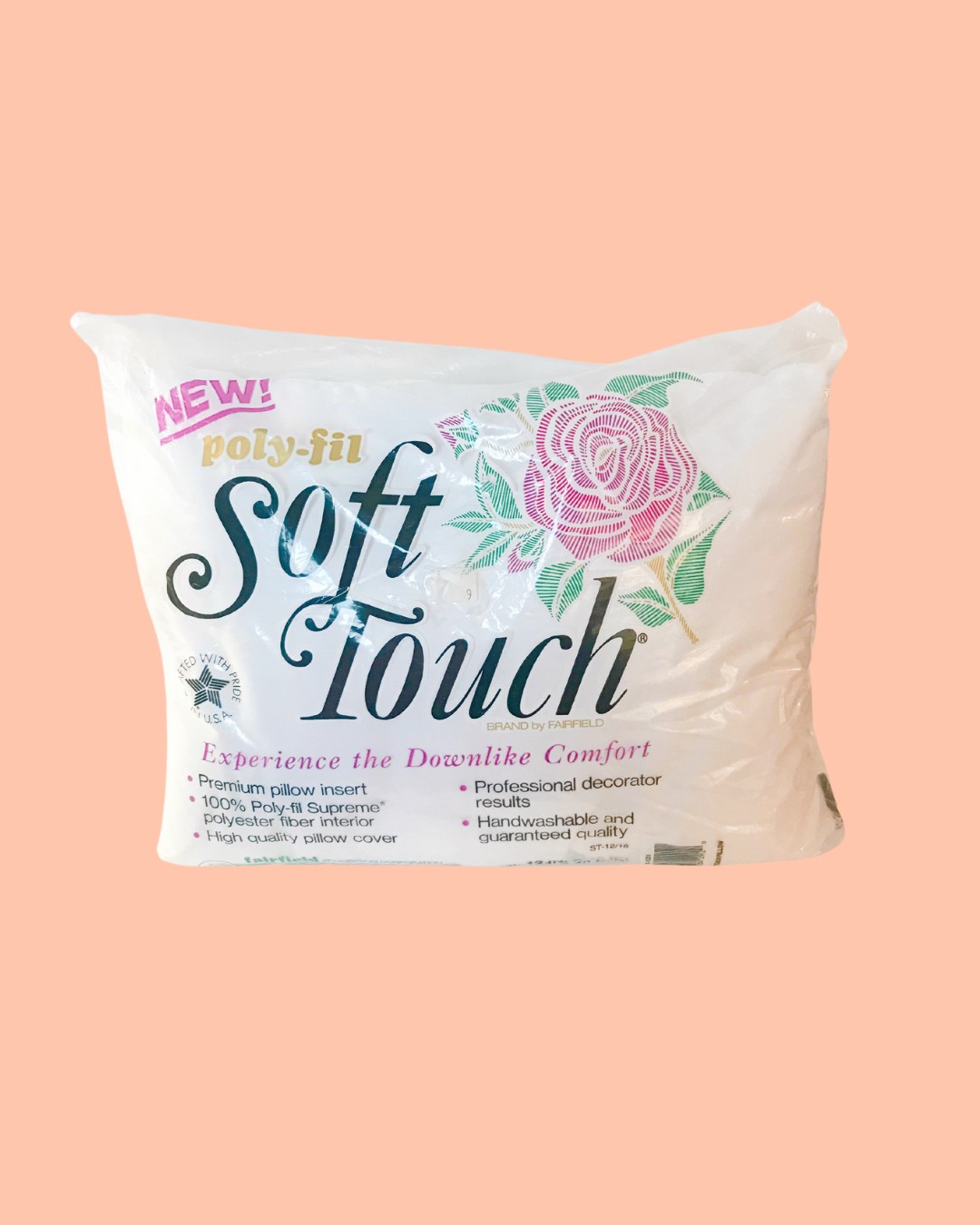 Vintage Poly-Fil Soft Touch Pillow Insert 12 Inch x 16 Inch