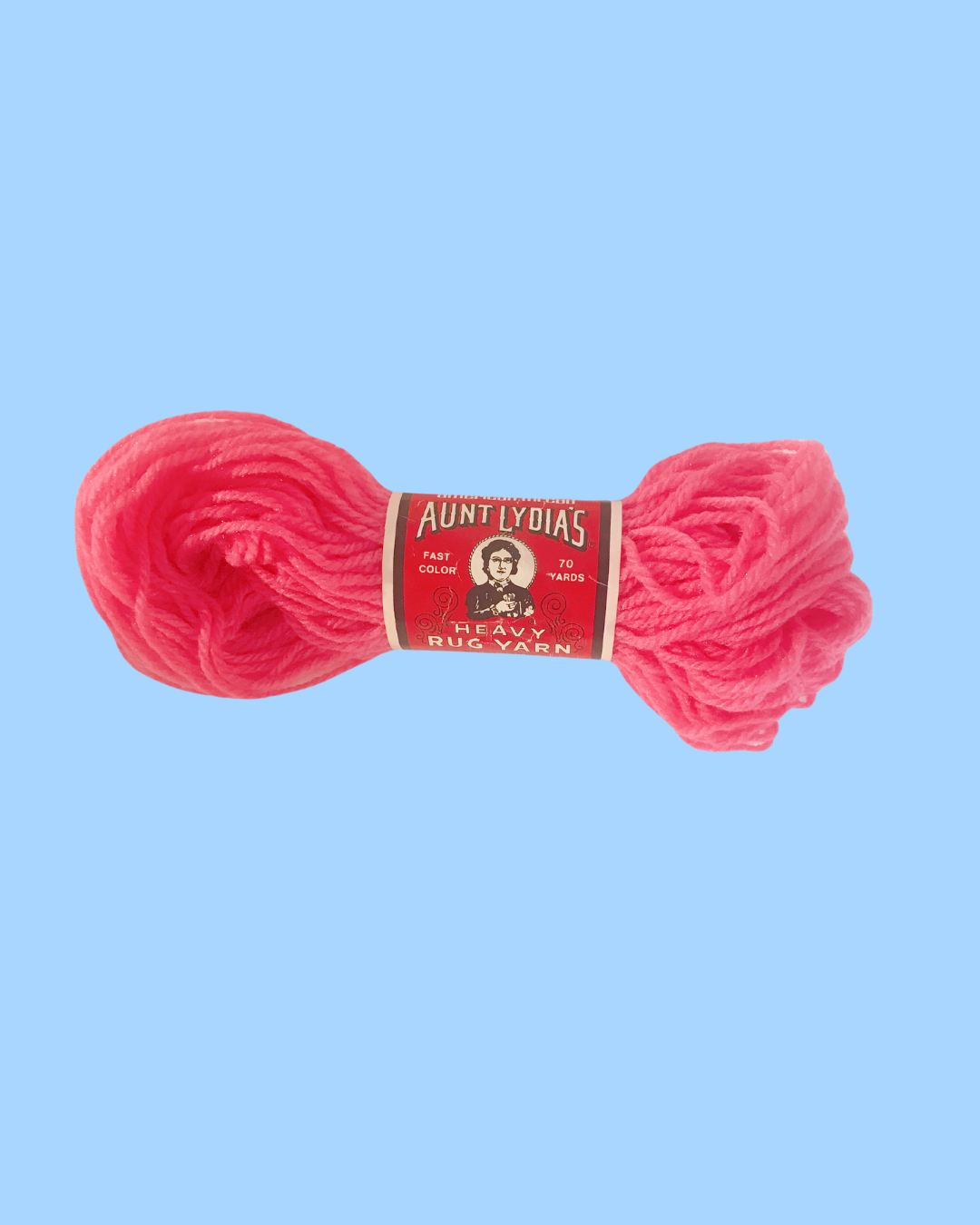 Vintage Aunt Lydia&#39;s Heavy Rug Yarn Color 115 Cerise 70 Yards