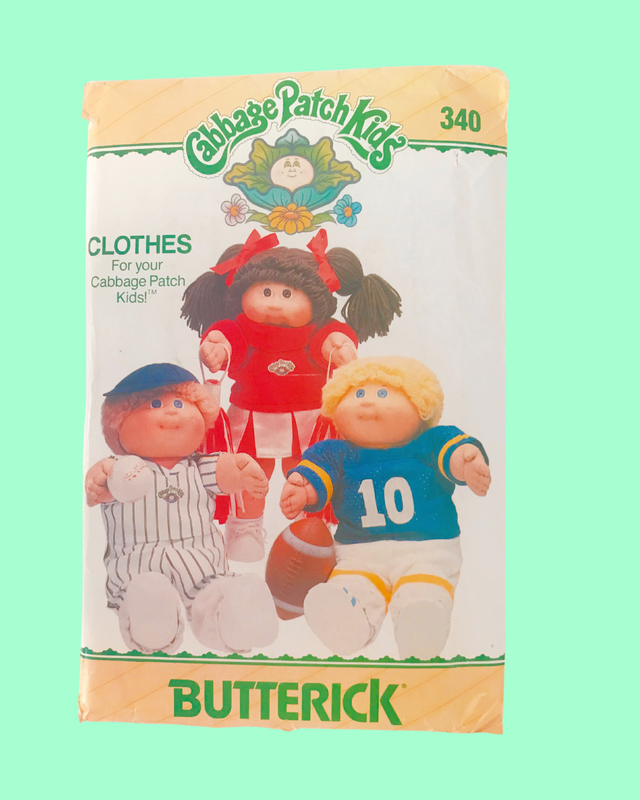 Vintage Butterick Cabbage Patch Kid&#39;s Pattern #340 for Cabbage Patch Kid&#39;s Clothes (1984) - USED