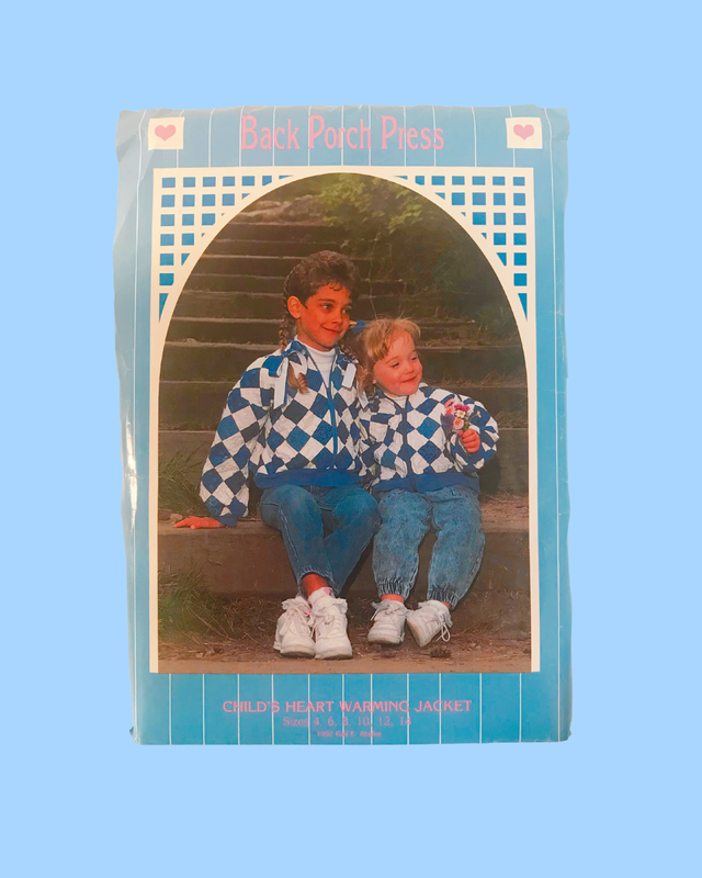 Vintage Back Porch Press Pattern Child&#39;s Heart Warming Jacket Sizes 4-14 (1992) - USED