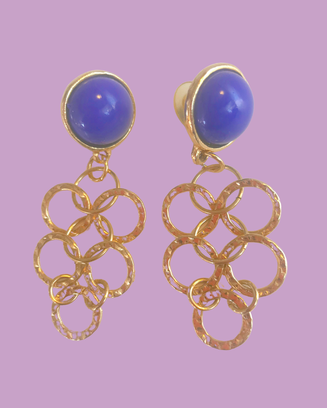 Vintage Purple Dangle Earrings