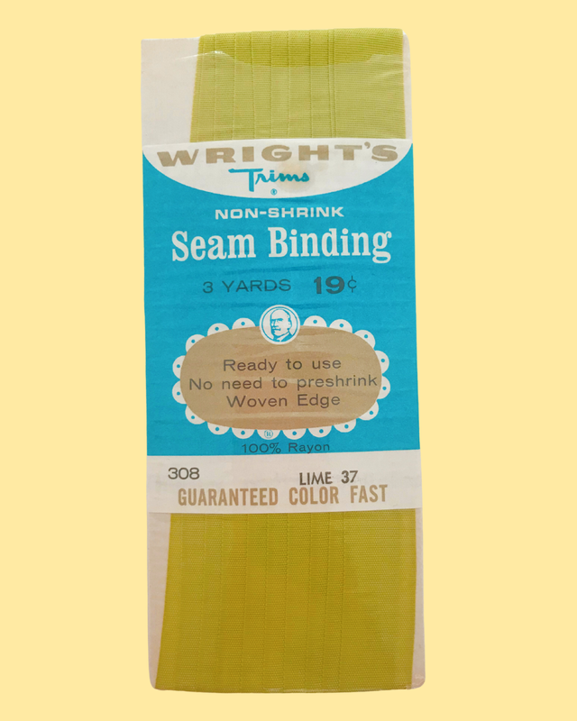 Vintage Wright&#39;s Seam Binding - Lime 37 - 3 yards
