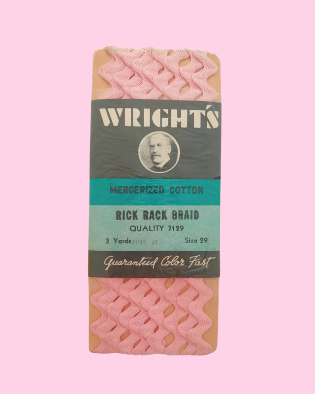 Vintage Wright&#39;s Rick Rack Braid - Pink 61 - 3 yards