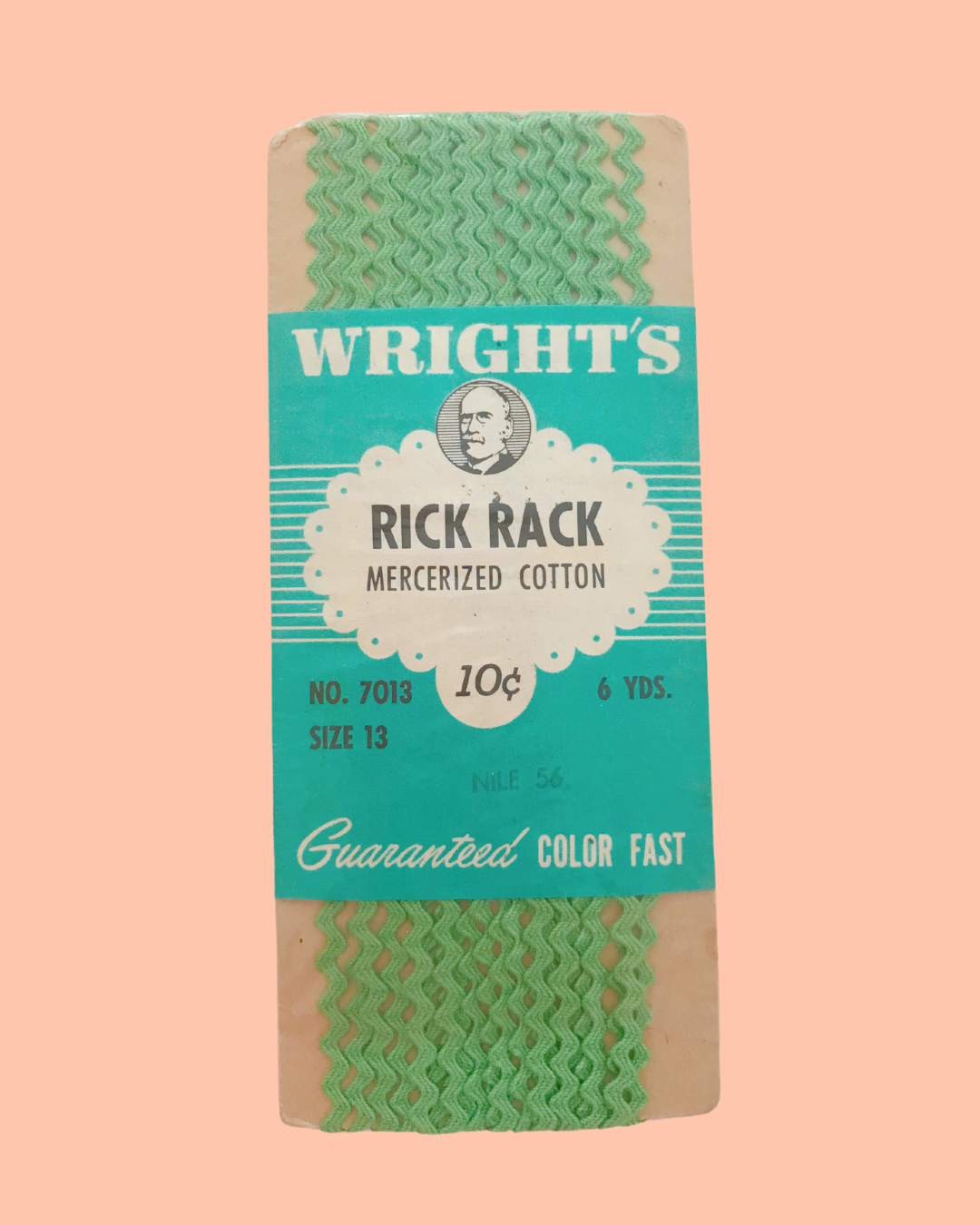 Vintage Wright&#39;s Rick Rack - Nile 56 - 6 Yards