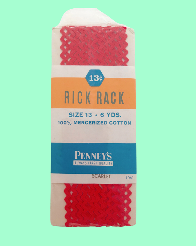 Vintage Penney&#39;s Rick Rack - Scarlet 1061 - 6 yards