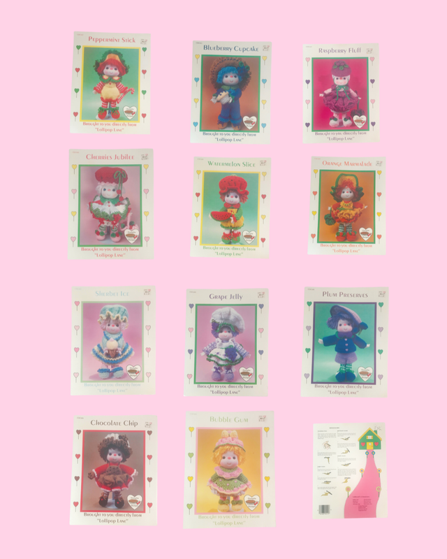 Vintage &quot;Lollipop Lane&quot; Doll Patterns - Complete Set 1-12