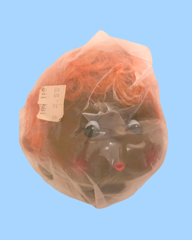 Vintage Doll head with Hands 4 1/2 inches