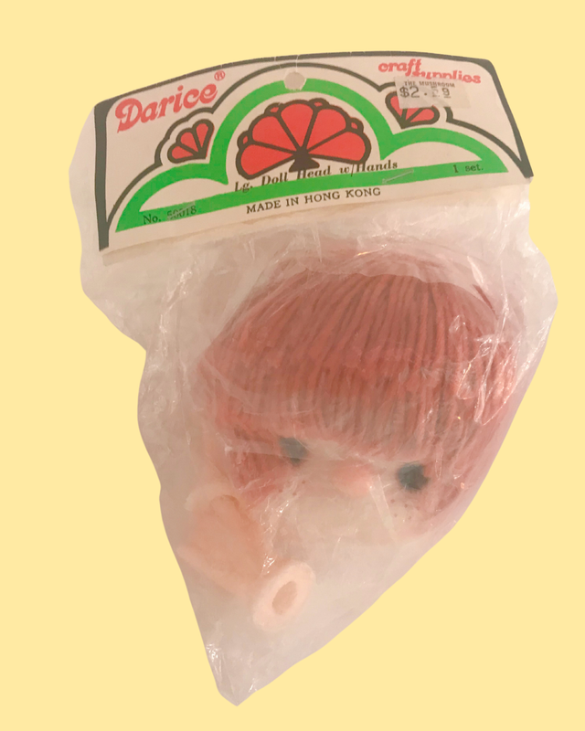 Vintage Darice Craft Supplies Doll Head with Hands 4 1/2 inches