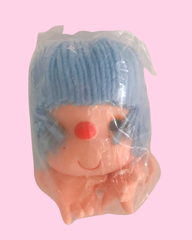 Vintage Doll Head with Hands 3 inch