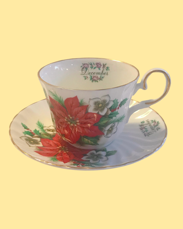 Vintage December Royal Patrician bd &amp;s Fine Bone China Staffordshire England Tea Cup &amp; Saucer