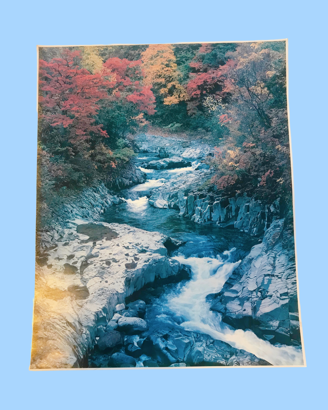Vintage &quot;Nakatsugawa Valley In Autumn&quot; Super Laser Photo by Jack Kootchick 16 in x 20 in