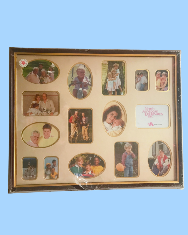 Vintage Family Portrait Mini Frames in One Large Frame 21 in x 17 in Made in USA