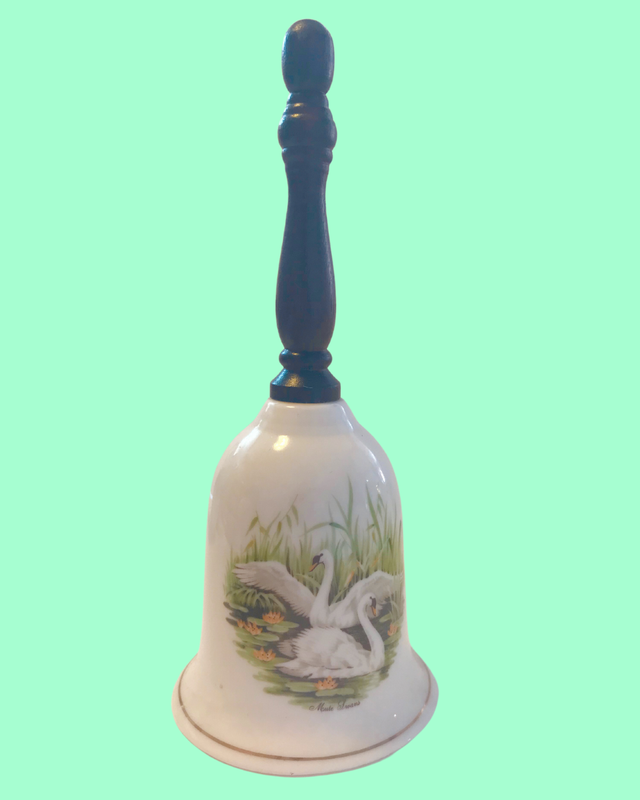 Vintage Fine Bone China Swan Bell 7 1/2 inches