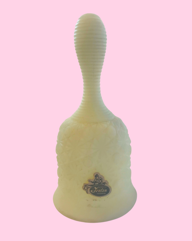 Vintage Fenton Lime Green Custard Glass Bell