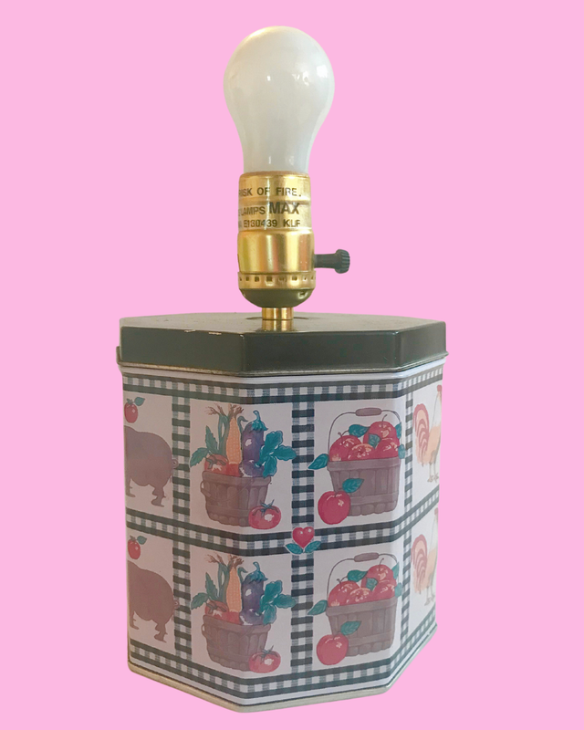 Vintage Farm Theme Tin Lamp
