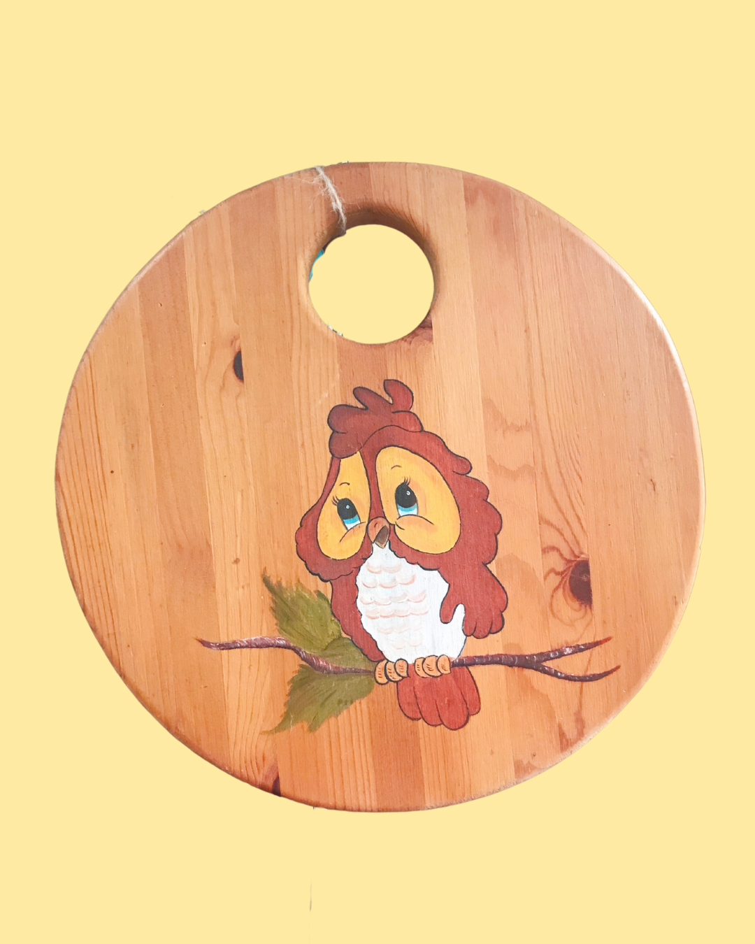 Vintage &amp; Handmade Painted Bird on Branch