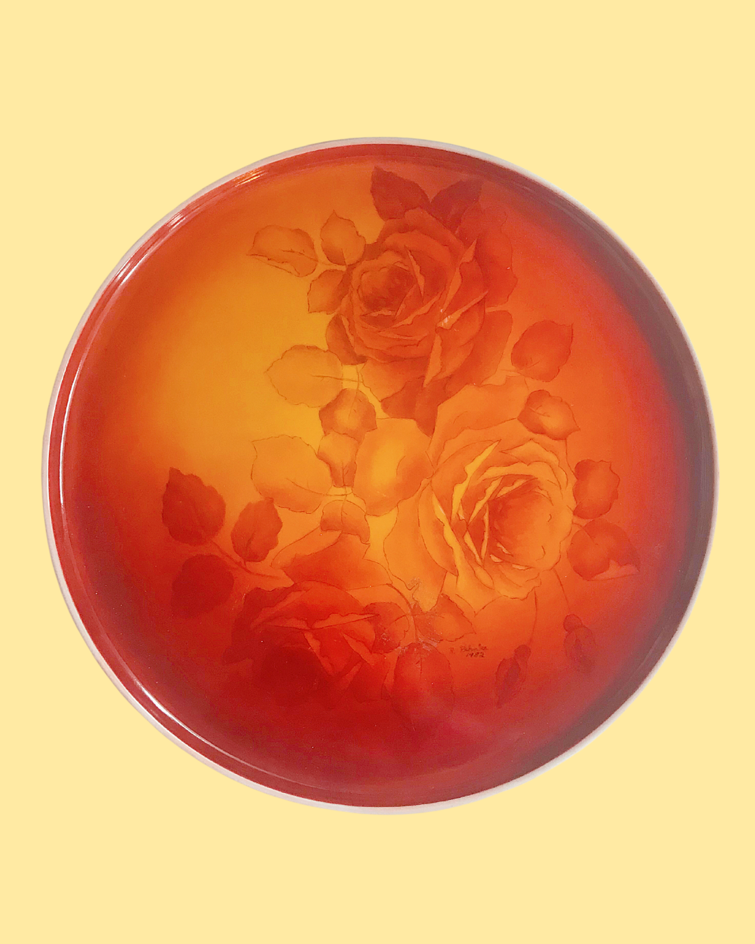 Vintage Rose Platter (1982) 11 inches across