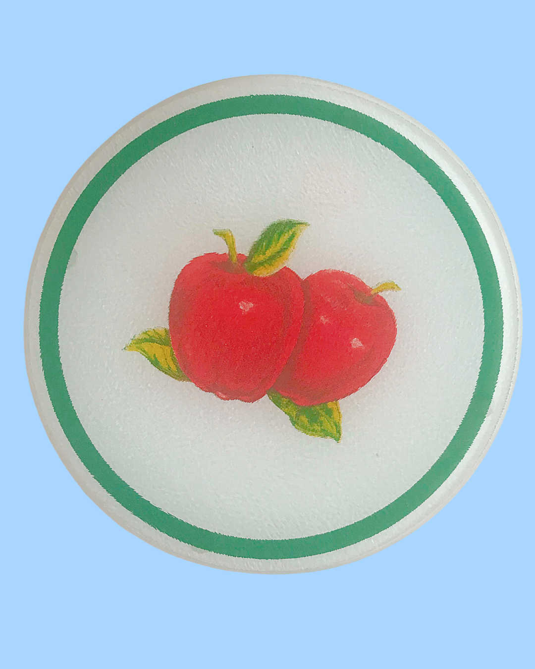 Vintage Hot Plate with Apples 8 inches across