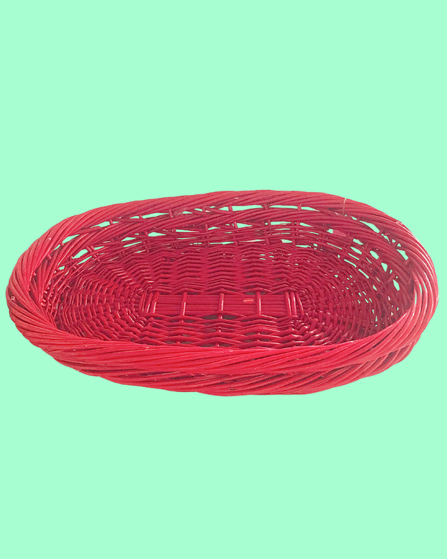 Vintage Red Basket 22 in x 15 in x 4 in