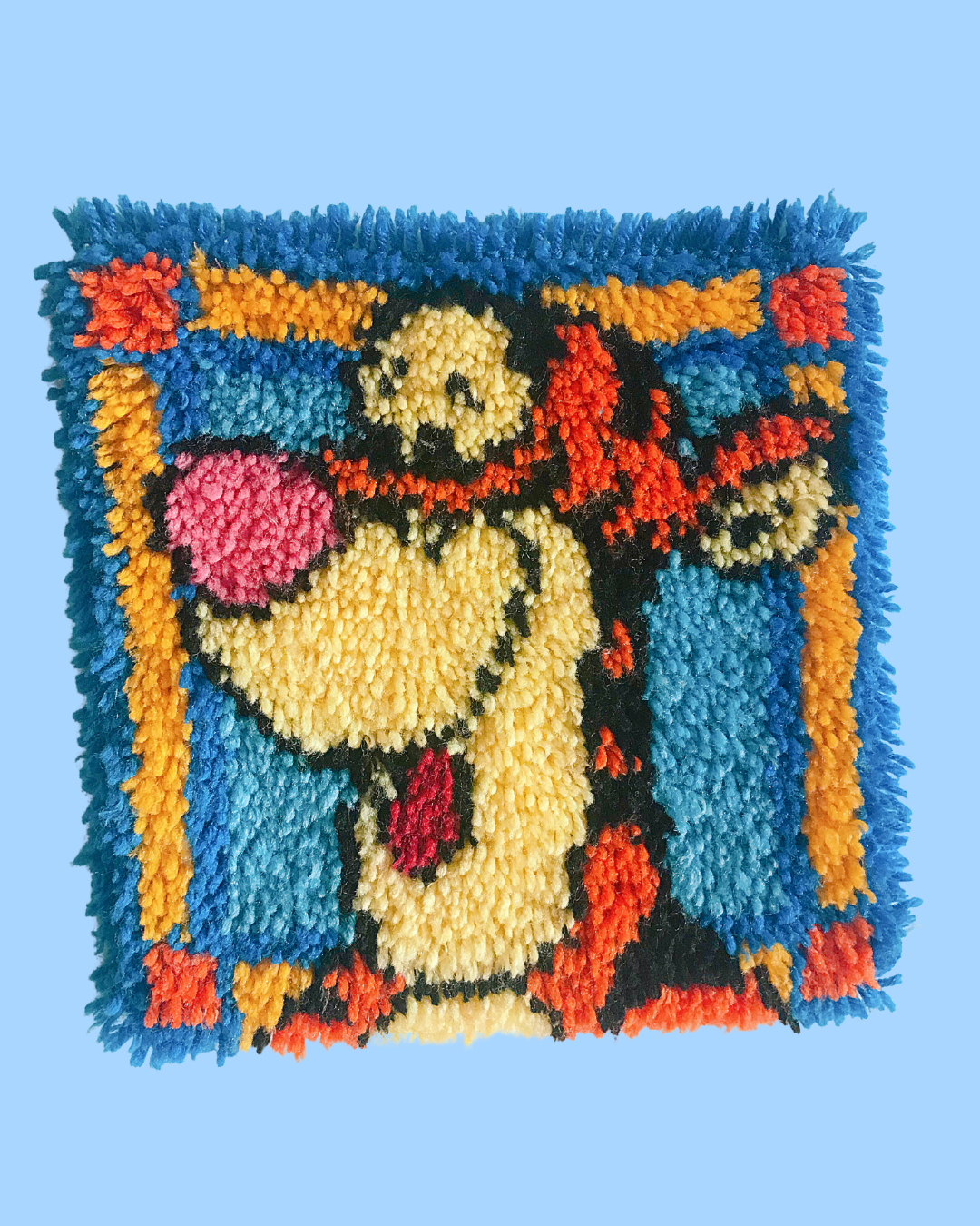 Vintage Tigger Latch Hook Art 12 in x 12 in