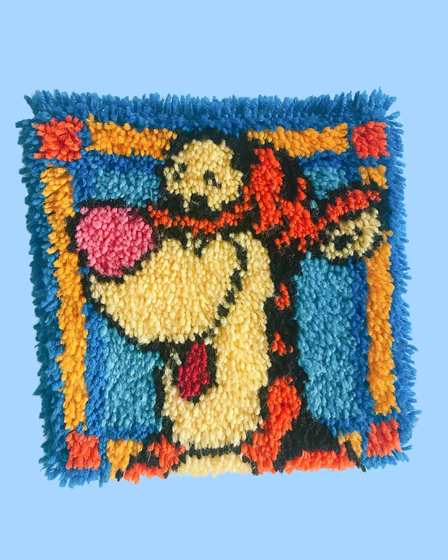Vintage Tigger Latch Hook Art 12 in x 12 in