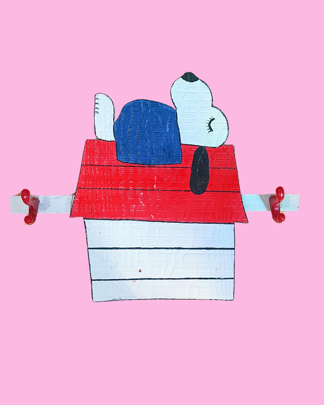 Vintage &amp; Handmade Kids Snoopy Coat Rack 18 in x 14 in